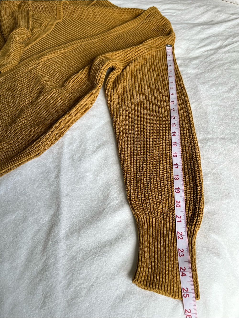 Jax + Lennon Bamboo Organic Cotton Ribbed Knit‎ Cardigan Sweater Mustard M/L - Picture 7 of 15